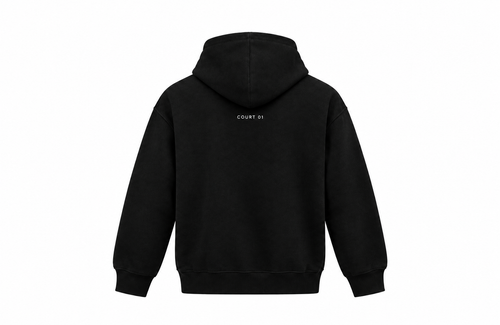 COURT 01 Signature Zip Hoodie — Black